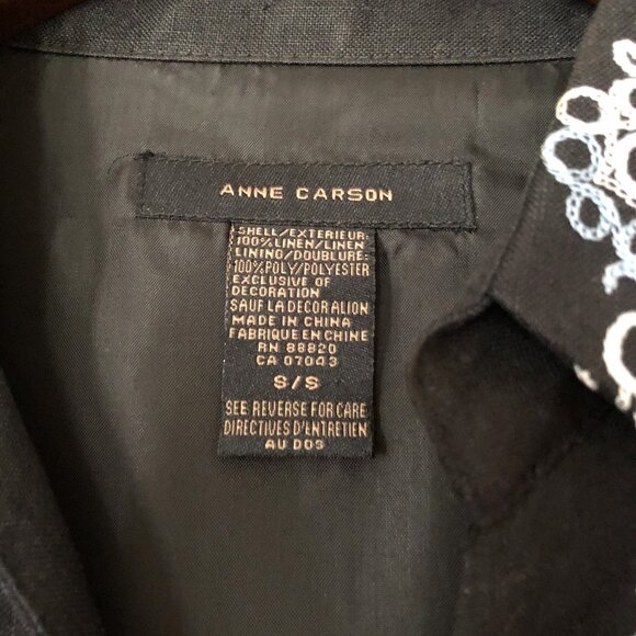 Linen Ink Blue Embellished Suit Shirt - Picture 5 of 13